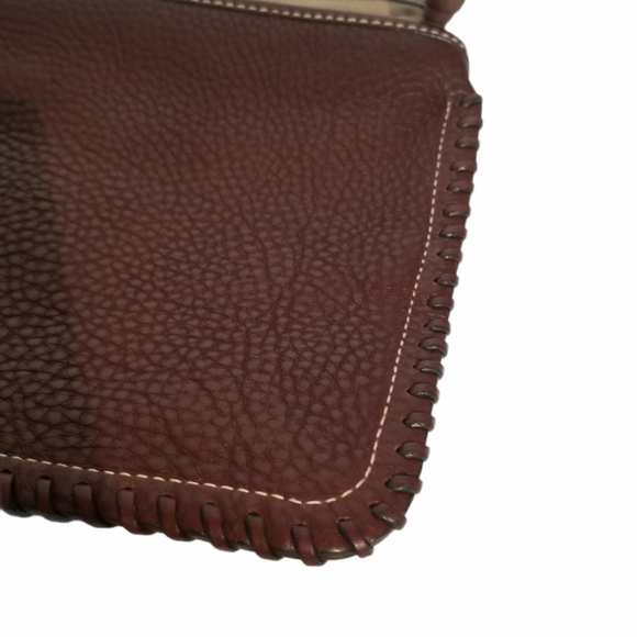 Burberry Checker And Brown Leather Clutch! - Picture 7 of 16